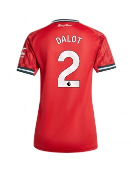 Manchester United Diogo Dalot #2 Replika Hemmakläder Dam 2025-26 Kortärmad